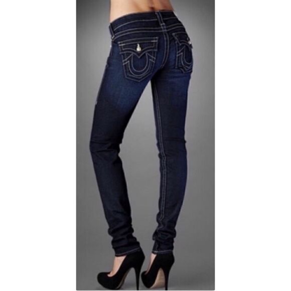 True Religion Julie Low Rise Skinny Jeans with Flaps, Size 28 - Picture 1 of 16